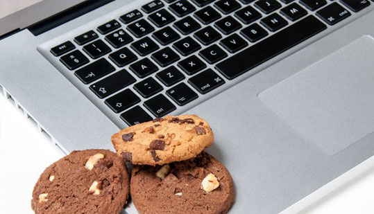 Picture of cookies on a laptop